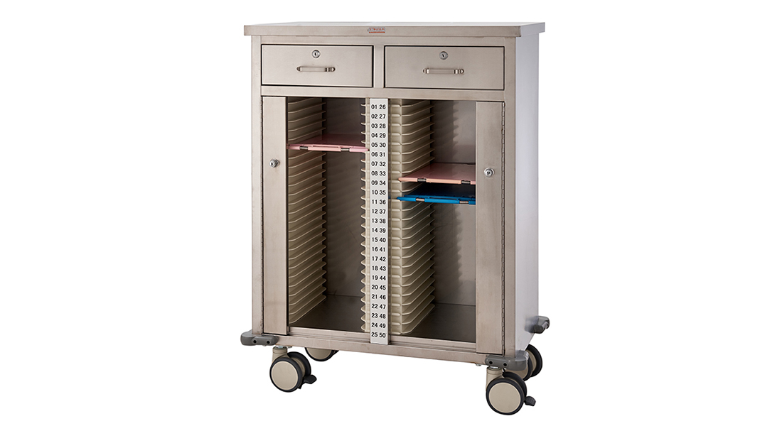Stainless Steel Chart Files Trolley（20 to 60 chart files）